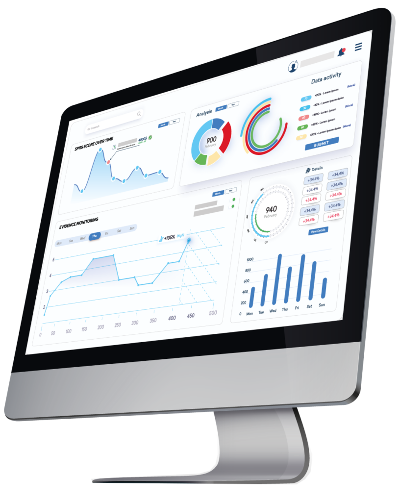 ASCERA Dashboard page screen showing on a sleek computer monitor